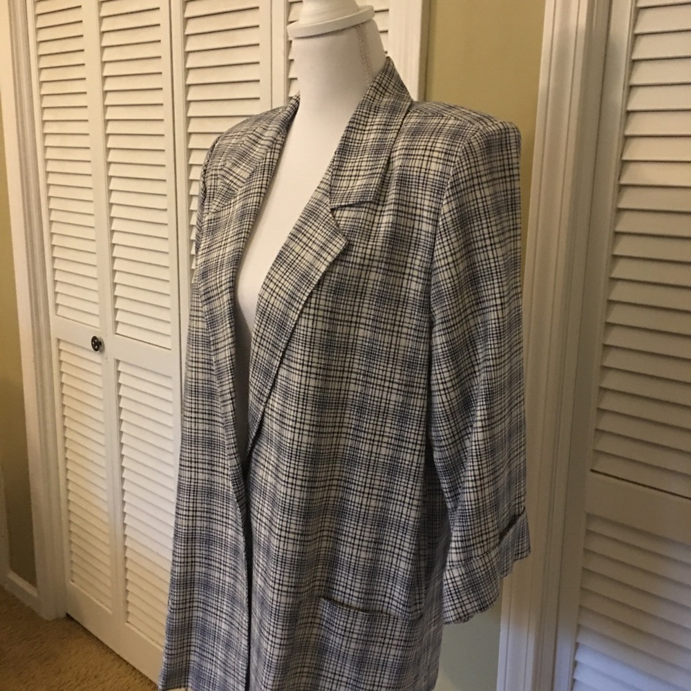 Vintage Alice Stuart Plaid Blazer Size M - Picture 5 of 11